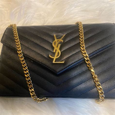 ysl monogramme large grain de poudre wallet on chain